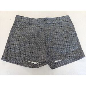 Calvin Klein Geometric Print Shorts Womens Size 6 Black White‎ Cotton Blend